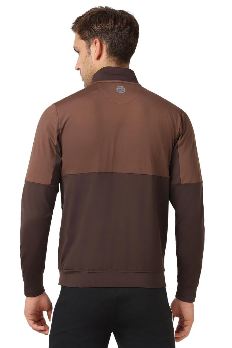 Van Heusen Men Brown Print Casual Jacket - Image 4