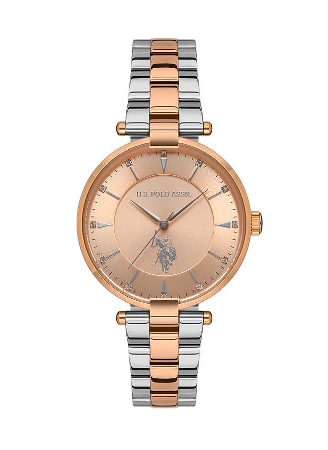 U.S. Polo Assn. U.S. Polo Assn. Stile 35mm Ladies' Rose Gold Dial Watch with Two-Tone Rose Gold and Silver Stainless Steel Band - USPA2048-02, Bold Elegance  - Image 1
