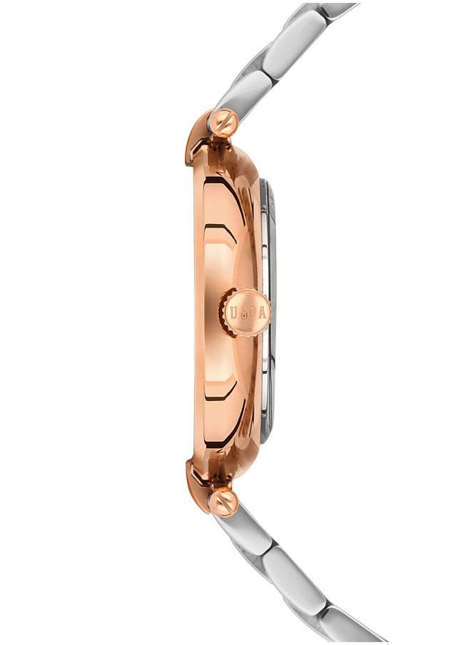 U.S. Polo Assn. U.S. Polo Assn. Stile 35mm Ladies' Rose Gold Dial Watch with Two-Tone Rose Gold and Silver Stainless Steel Band - USPA2048-02, Bold Elegance  - Image 2