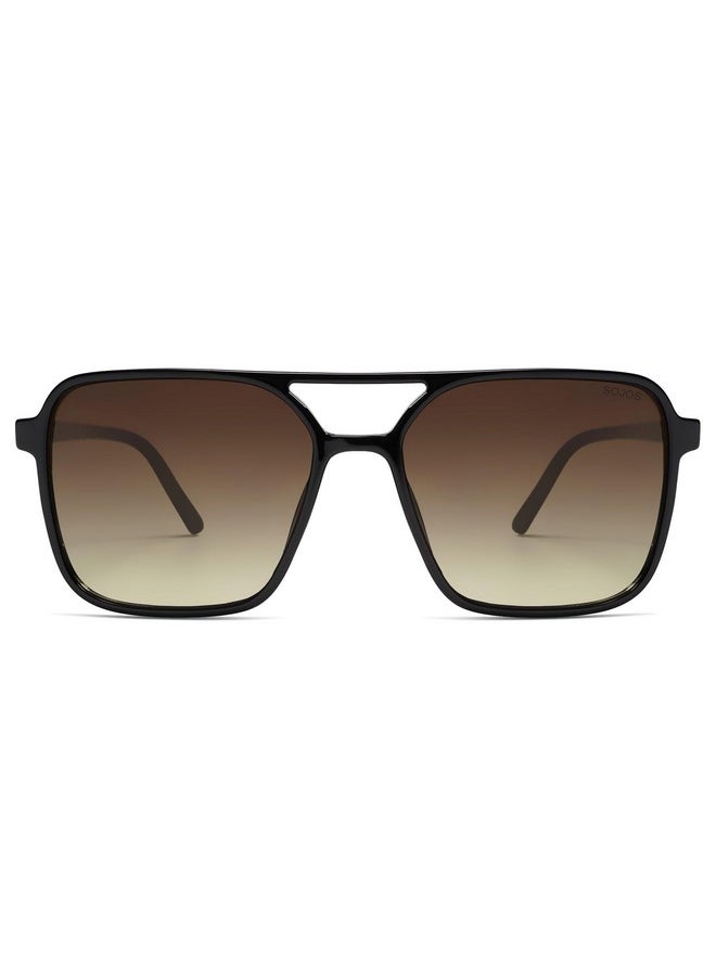 Sojos Trendy Aviator Retro Square Sunglasses For Womens Mens Uv400 Women Cute Sun Glasses Sj2327 Black Brown Grading Lens  - Image 1