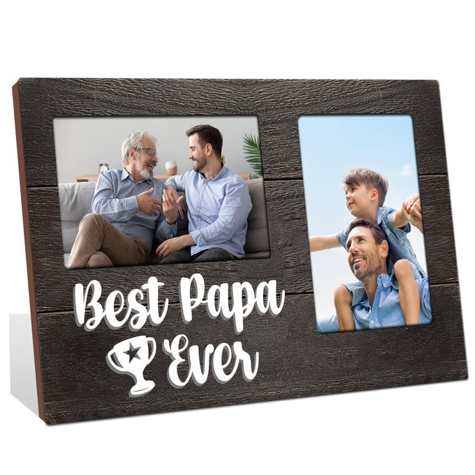 GIFTS FOR PAPA FATHERS DAY PAPA GIFTS 3D PHOTO FRAME HOLD 4X6 INCHES TWO PHOTOS BEST PAPA EVER GIFT GAG BIRTHDAY GIFT FOR HIM FROM GRANDSON FATHERS DAY FOR PAPA WHO WANTS NOTHING