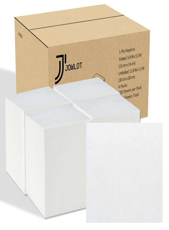 JOWLOT 1600 Count Disposable Cocktail Napkins, 1-Ply 5.9 x 5.5 Inch Bulk White Beverage Napkins, Lunch Paper for Party, Wedding, Cafe, Restaurant and Bar - Image 2
