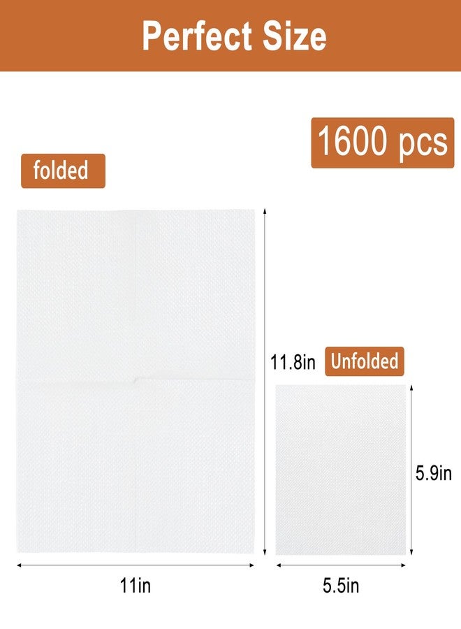 JOWLOT 1600 Count Disposable Cocktail Napkins, 1-Ply 5.9 x 5.5 Inch Bulk White Beverage Napkins, Lunch Paper for Party, Wedding, Cafe, Restaurant and Bar - Image 3