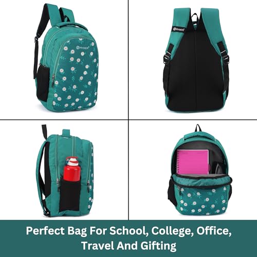 HYDER Bliss 30L Latest Cute and Stylish School Bag for Girls - Perfect for School, College, Office, Travel and Tution Durable School bags for Kids And Women | Perfect Girls Bag (Sea Green) - Image 3