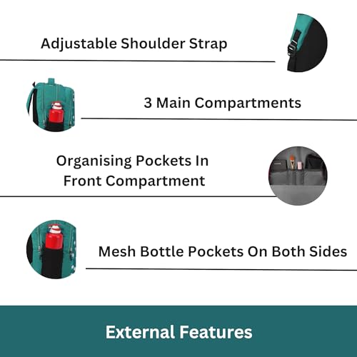 HYDER Bliss 30L Latest Cute and Stylish School Bag for Girls - Perfect for School, College, Office, Travel and Tution Durable School bags for Kids And Women | Perfect Girls Bag (Sea Green) - Image 4