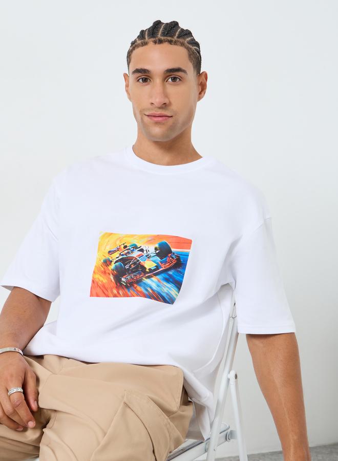 ستايلي تيشيرت واسع بطبعة جرافيك - Image 1