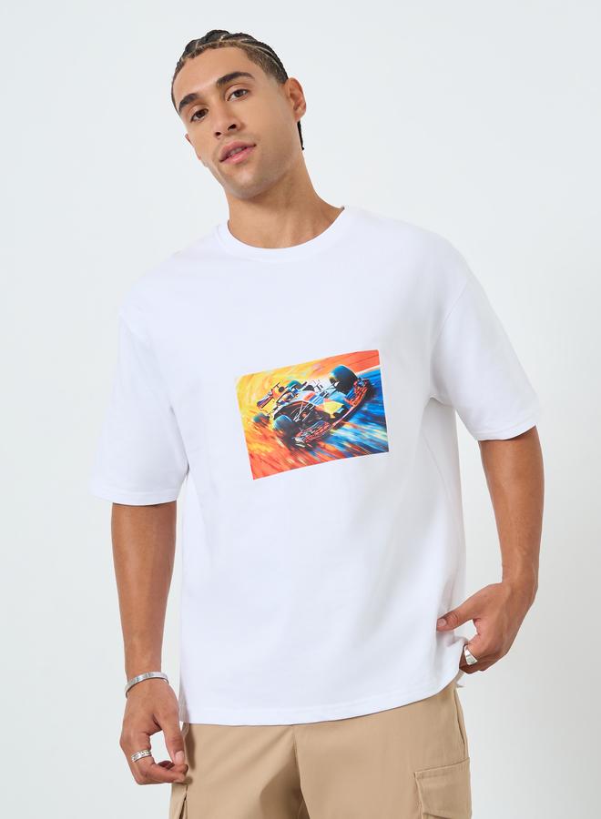 ستايلي تيشيرت واسع بطبعة جرافيك - Image 3