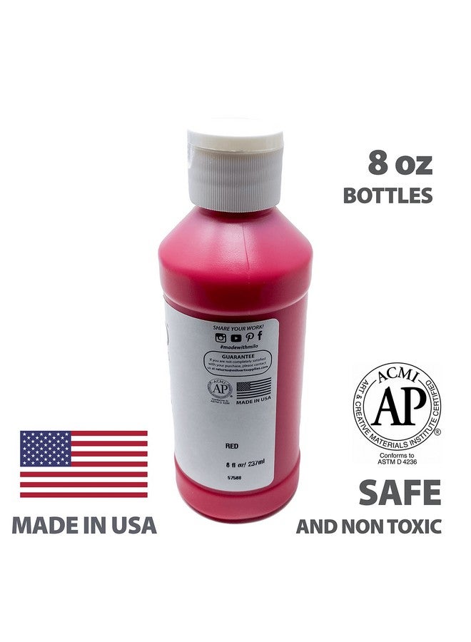 milo Kid's Washable Finger Paint Set of 8 Colors | 8 oz Bottles | Safe and Non-Toxic | Made in the USA | Art & Craft Paints for Kids, Toddlers, Pre School Supplies Painting Set for Children | Easy Pour and Squeeze Bottles - Image 5