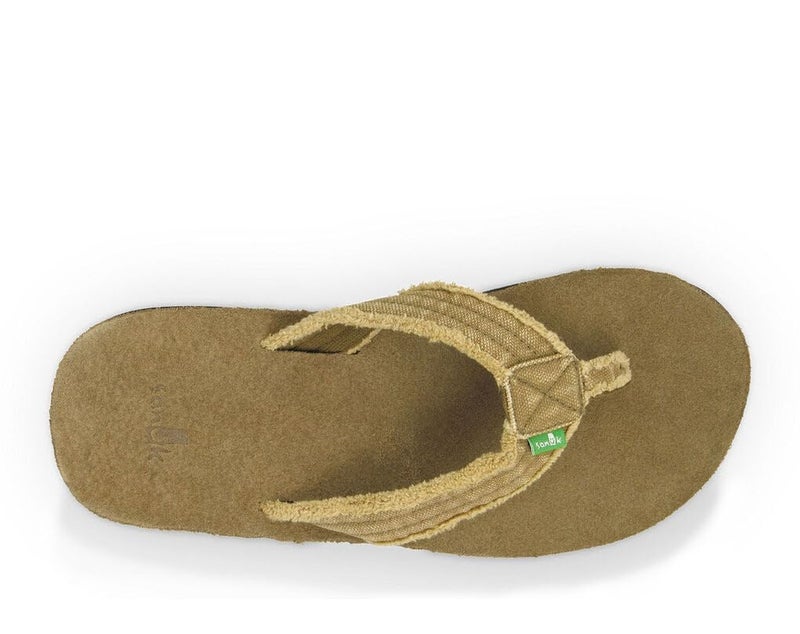 Sanuk Mens Fraid Not | Flip Flops for Men | Mens Sandals | Beach Sandals | Supportive & Lightweight | Comfort Footbed, Khaki, 11 - Image 5