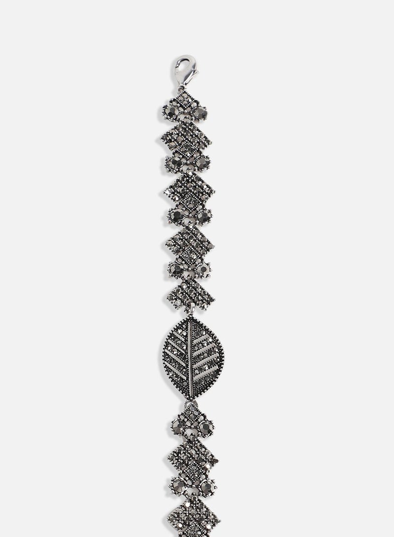 SOHI Leaf Crystal Artificial Bracelet Jewellery - Image 3