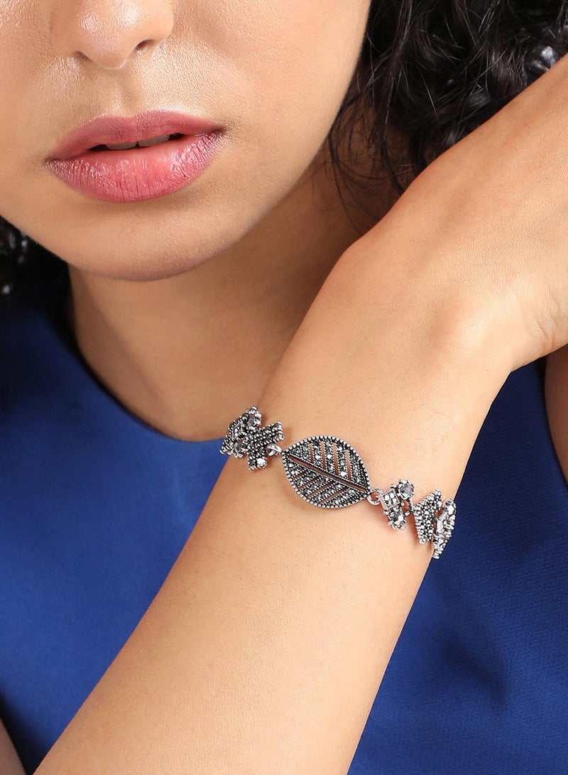 SOHI Leaf Crystal Artificial Bracelet Jewellery - Image 1