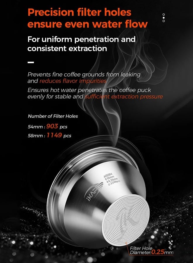 IKAPE Variable Diameter Espresso Portafilter Filter Basket Precision High Extraction for 58mm 18g Bottomless Portafilter - Image 4