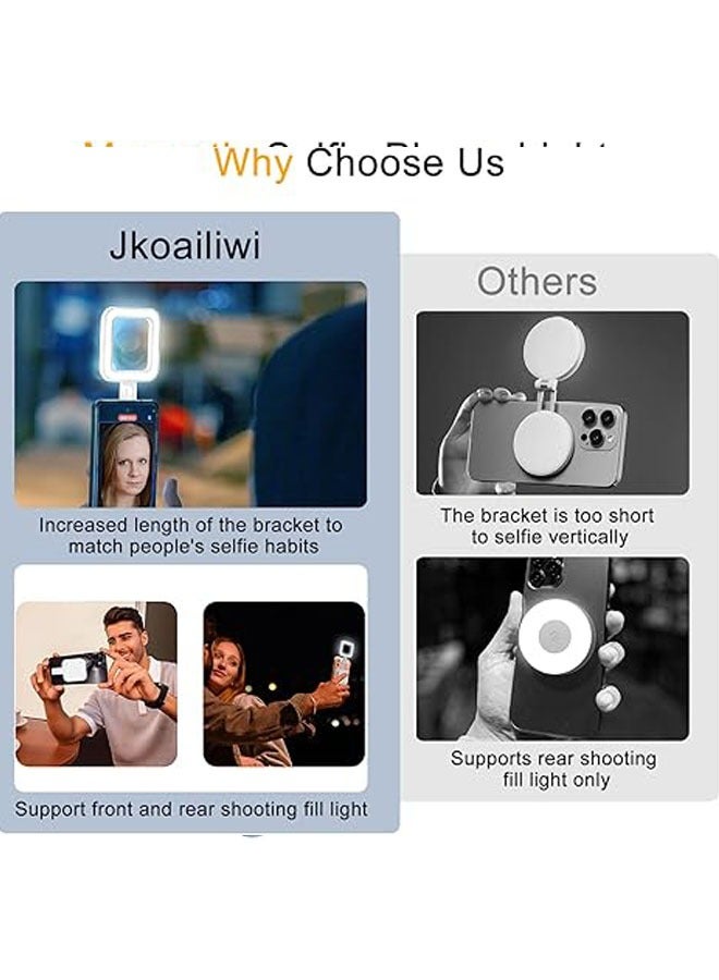 General Magnetic LED light for mobile phones, portable selfie light for iPhone with 6 lighting modes, pocket phone fill light for recording  - Image 3
