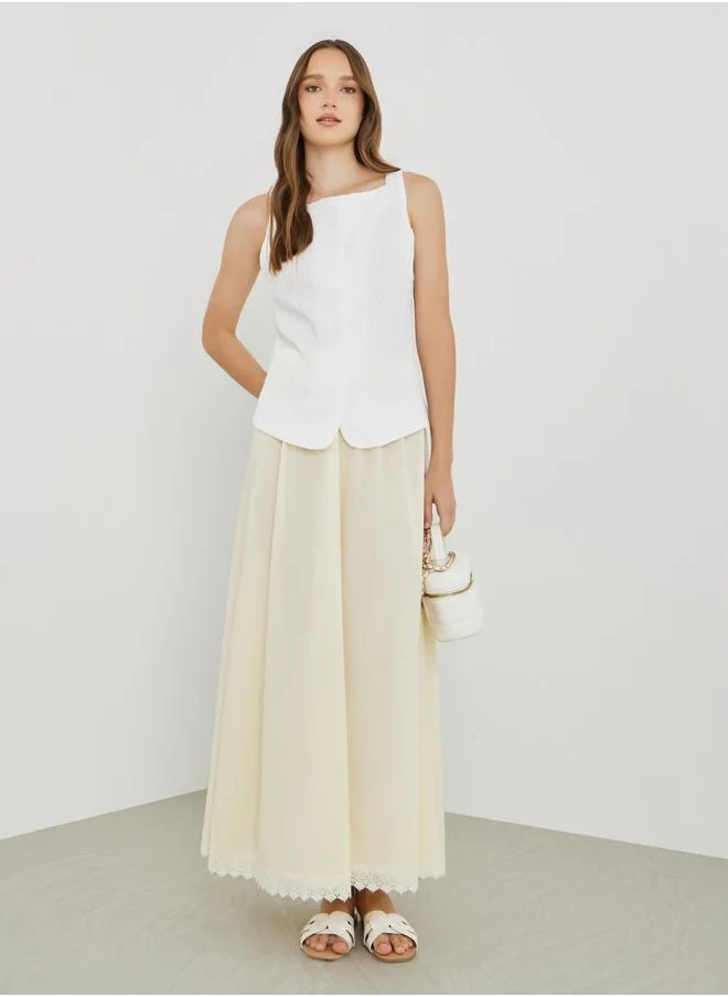 Take Two Take Two Textured Sleeveless Buttoned Top
