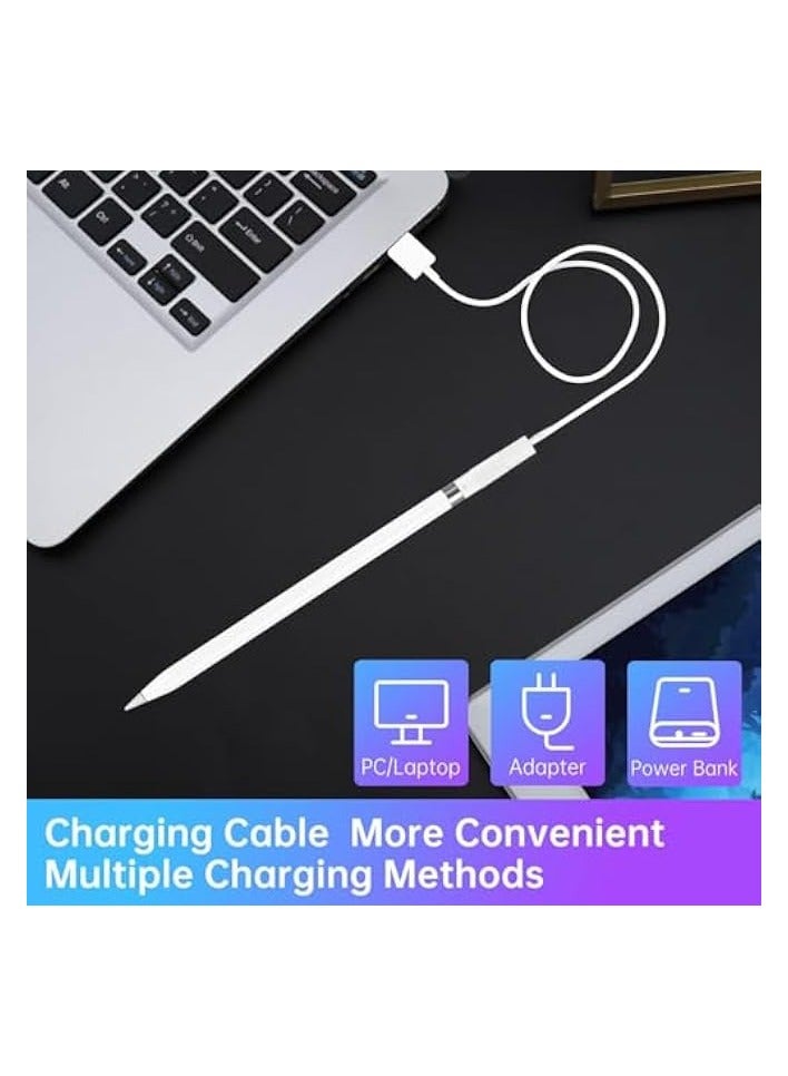 PROMASS 【2 Pack】 Charging Adapter for Apple Pencil 1st Generation with 1xCaps and 1xNibs Replacement Accessory, Female to Female Charger Connector  - Image 5