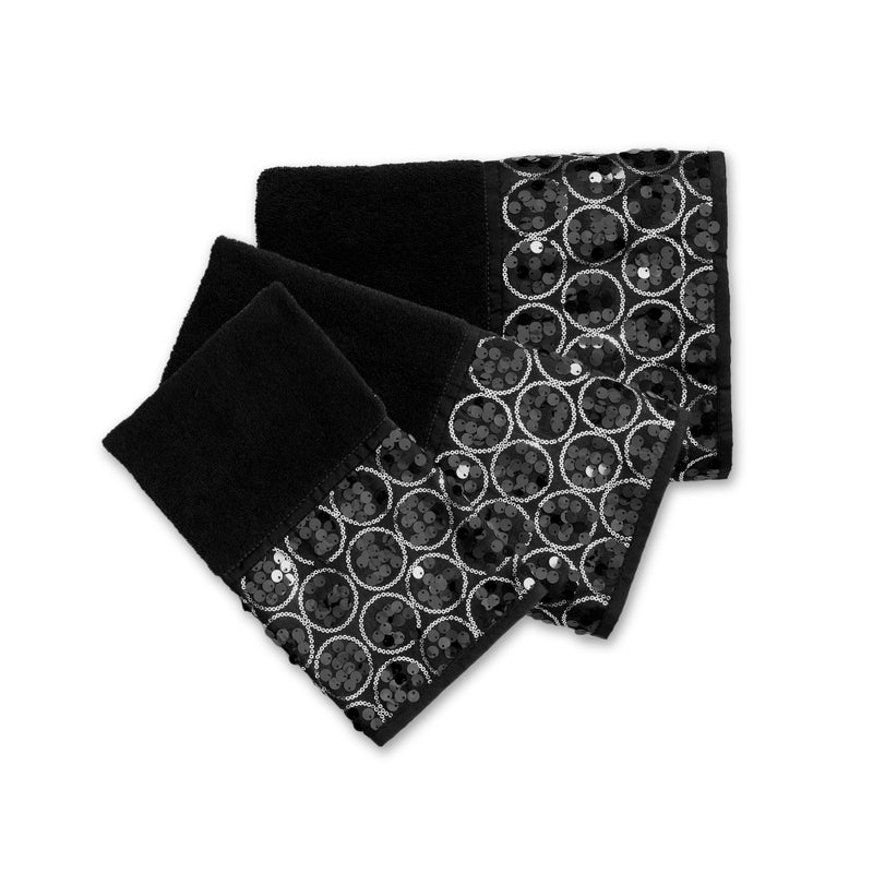 Popular Bath Sinatra 3 Piece Towel Set, Bath Towel, Hand Towel, Wash Cloth, Black - Image 5