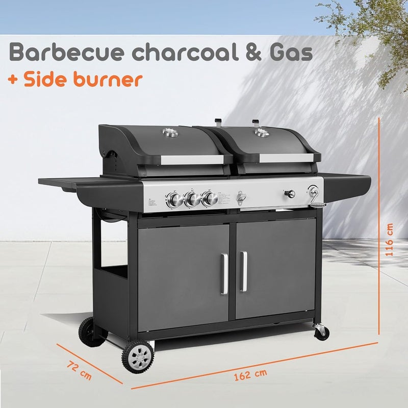 Royal Gourmet Dual Fuel Gas and Charcoal Grill Combo - Image 2