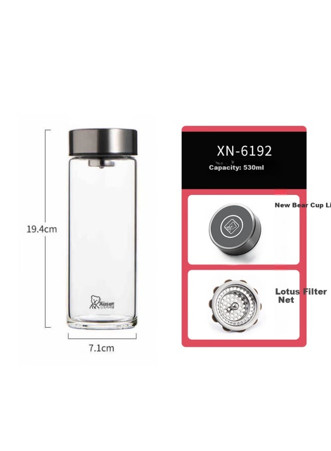 Heenoor Single-layer Glass Cup Men's Household Business Office Tea Cup Portable Car Water Cup Xn-6192 530ml - Image 1