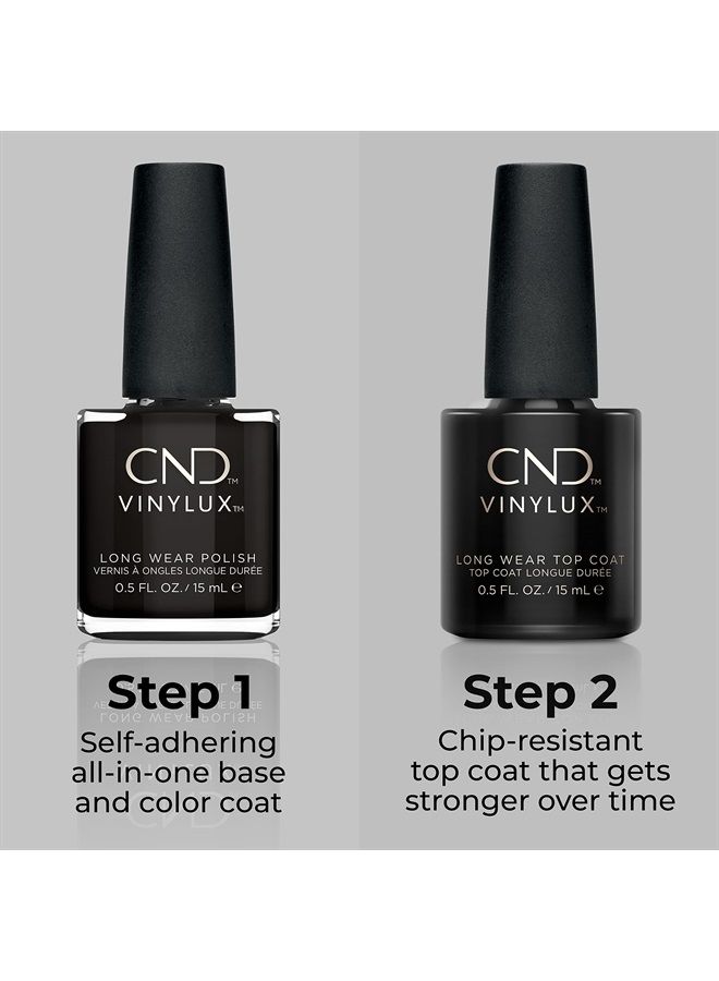 CND Vinylux Longwear Black Nail Polish, Gel-like Shine & Chip Resistant Color, Black Pool #105, 0.5 Fl Oz - Image 3