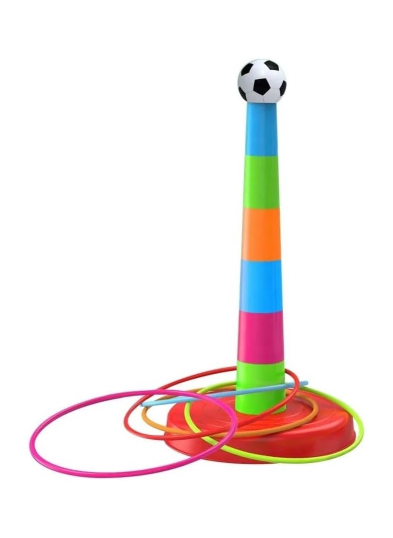 VIO Ring Toss Game Set Colorful Ring Throwing Quote Set for Kids Adults Interactive Circle Ferrule Set for Garden Backyard Party Games  - Image 1