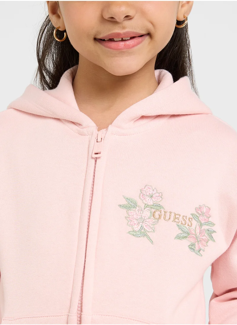 جس Kids Logo Hoodie