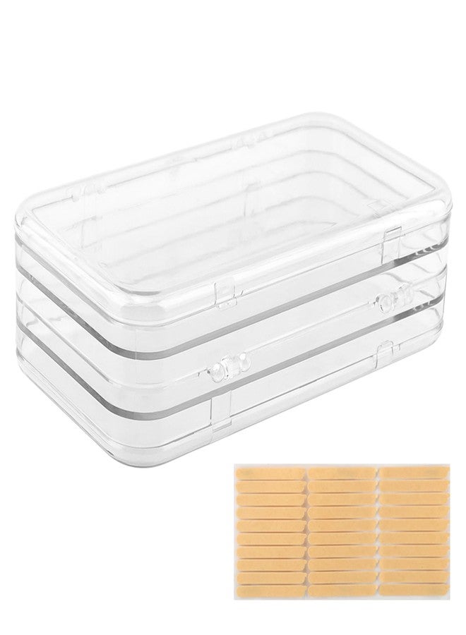 YOSINXU Tri-Fold Portable Press on Nail Storage Box, 4-Page Clear Press on Nails Organizer Box with 30 Pcs Adhesive Double Sided Tape, Clear PET Plastic Travel Holder - Image 3