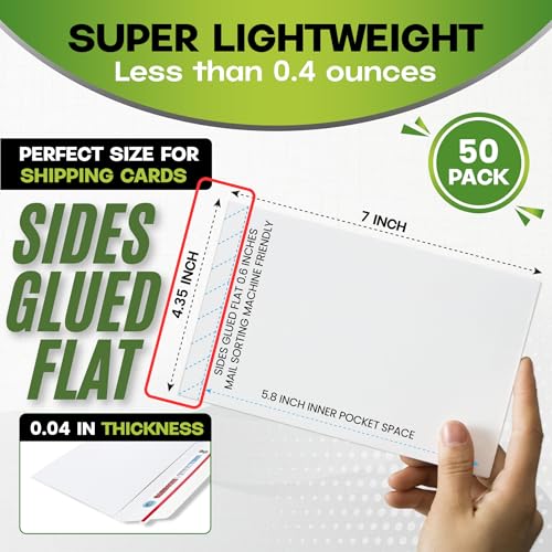 Hobby Armor 50 Pack Shell Mailer Incognito Trading Card Envelopes by Hobby Armor, 7" x 4.35" Trading Card Mailers for Shipping, Perfect Size Shipping Envelope for Mailing Cards in Semi-Rigid Holders & Toploaders - Image 2