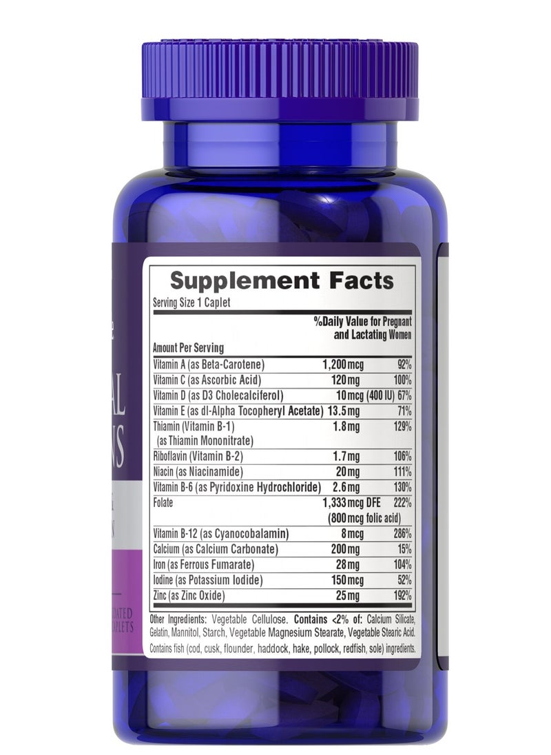 Puritan's Pride 100 Caplets Prenatal Vitamins For Pregnant & Nursing Women  - Image 3