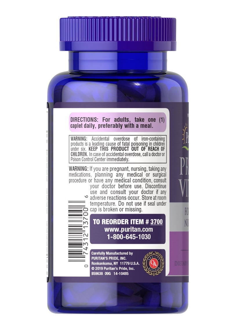 Puritan's Pride 100 Caplets Prenatal Vitamins For Pregnant & Nursing Women  - Image 2