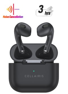 AIR PLUS TWS Wireless Earbuds, In-Ear Bluetooth V5.1 + EDR, Noise Reduction, Water Resistant (iPx4) , Light-Weight Earphones - Black