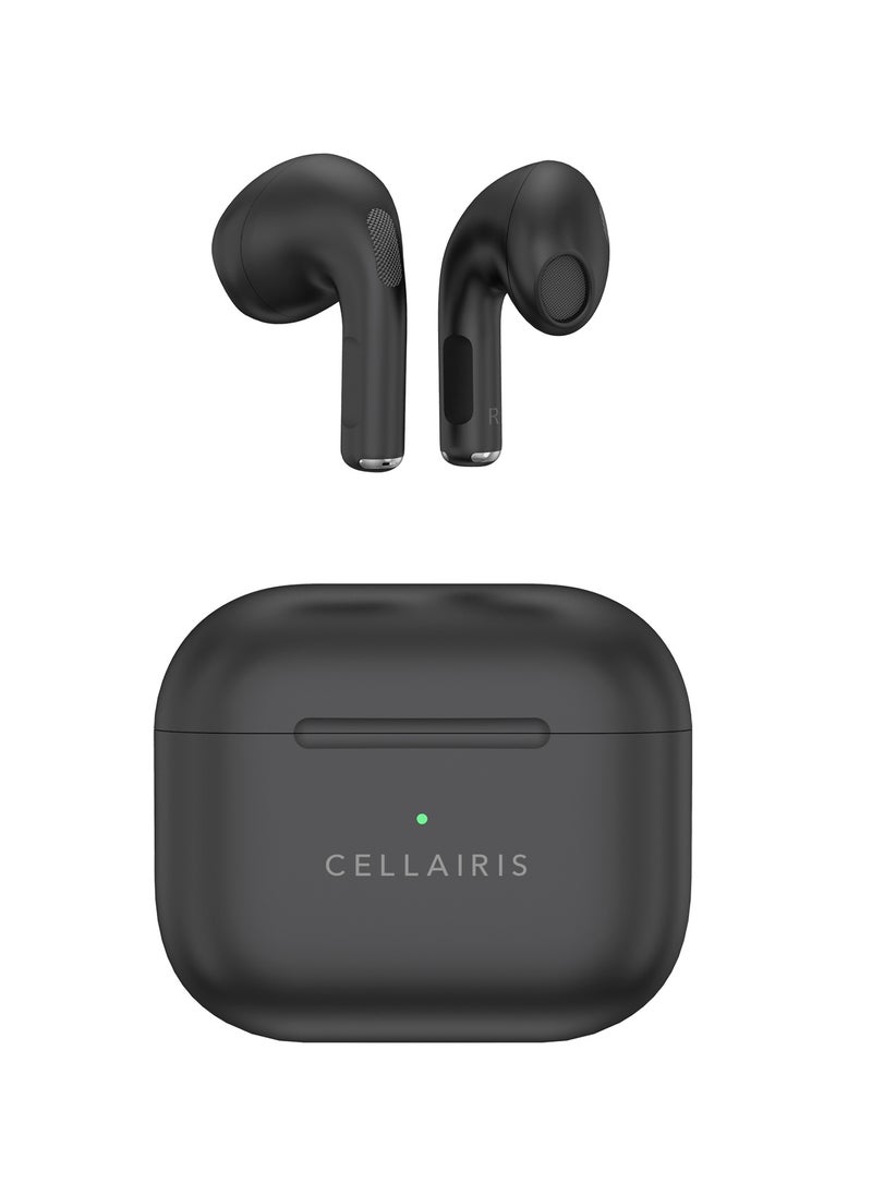Cellairis - AIR PLUS TWS Wireless Earbuds, In-Ear Bluetooth V5.1 + EDR, Noise Reduction, Water Resistant (iPx4) , Light-Weight Earphones - Black - Image 1