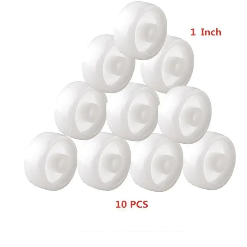 1 بوصة عجلة بكرات سرير قابلة للطي بلاستيك بي بي أبيض ناعم 10 قطع - Image 3