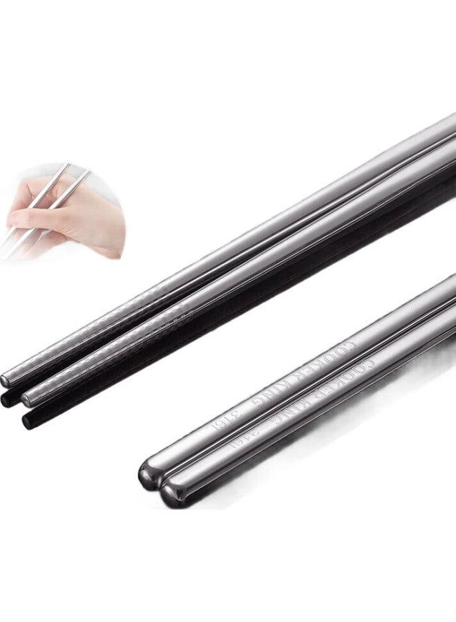 COOKER KING Chuidahuang 316L Stainless Steel Chopsticks, Non-Slip, Mold-Resistant, Metal Chopsticks For Home Use, 10 Pairs - Image 2