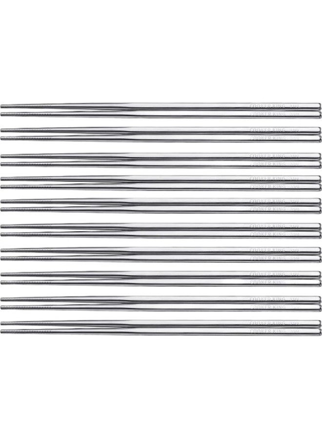 COOKER KING Chuidahuang 316L Stainless Steel Chopsticks, Non-Slip, Mold-Resistant, Metal Chopsticks For Home Use, 10 Pairs - Image 3