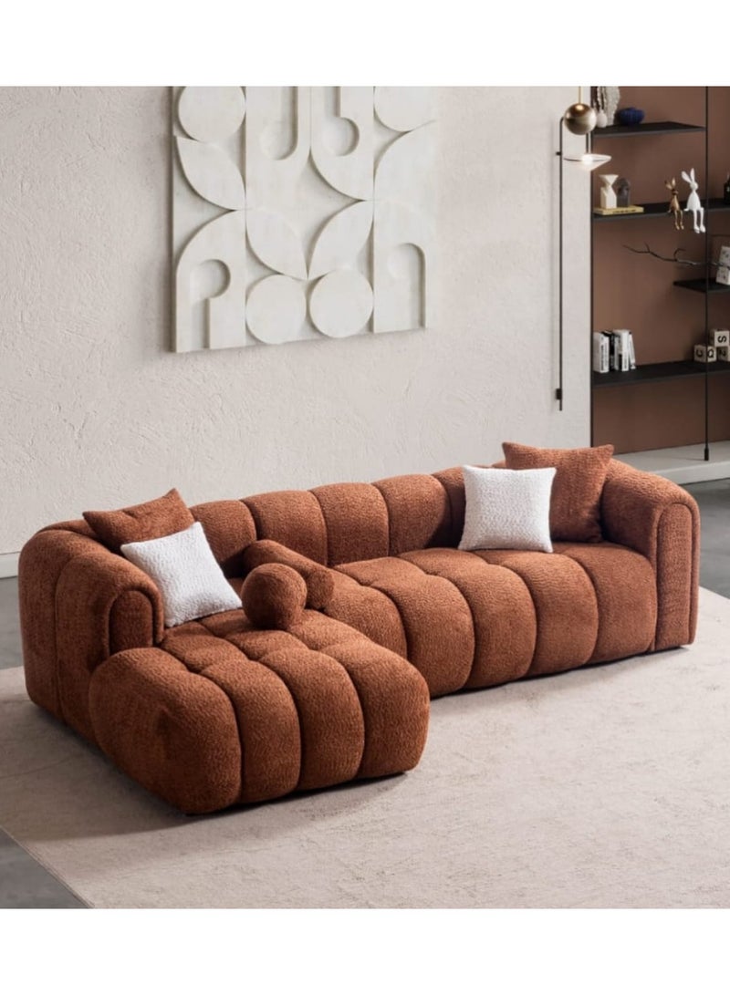 أذر مانيوفاكتشرر كنب زاوية بجلسة مريحة ذات طابع عصري جديد لون برتقالي - Image 1