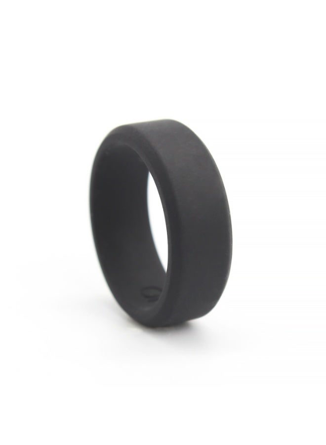 7-Pack Silicone Rings for Men, 8mm Wide Beveled Edge Silicone Wedding Bands, Flexible Sport Rings for Outdoor Activities, Size 10 - Image 4