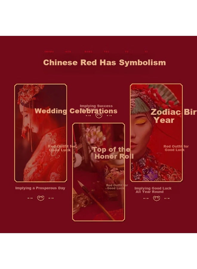 LANG SHA Langsha Hongyun Men's Lucky Year Pure Cotton Boxer Briefs Red Festive Qi Ji Red Shorts 4-pack - Image 2