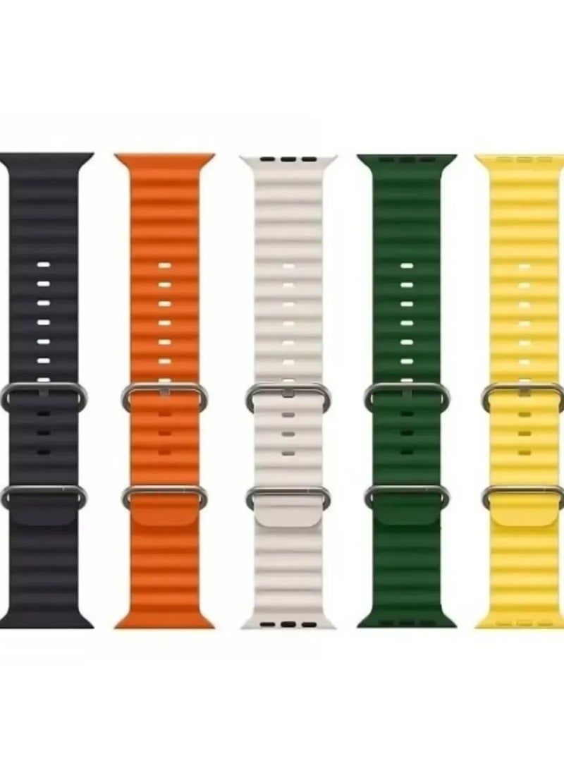 Generic Ocean Band Silicone Strap for Smart Watch 42/44/45/49mm, Compatible with Series 9/8/7/6/5/4/3/2/1/SE, Sport Outdoor for Men & Women  - Image 4