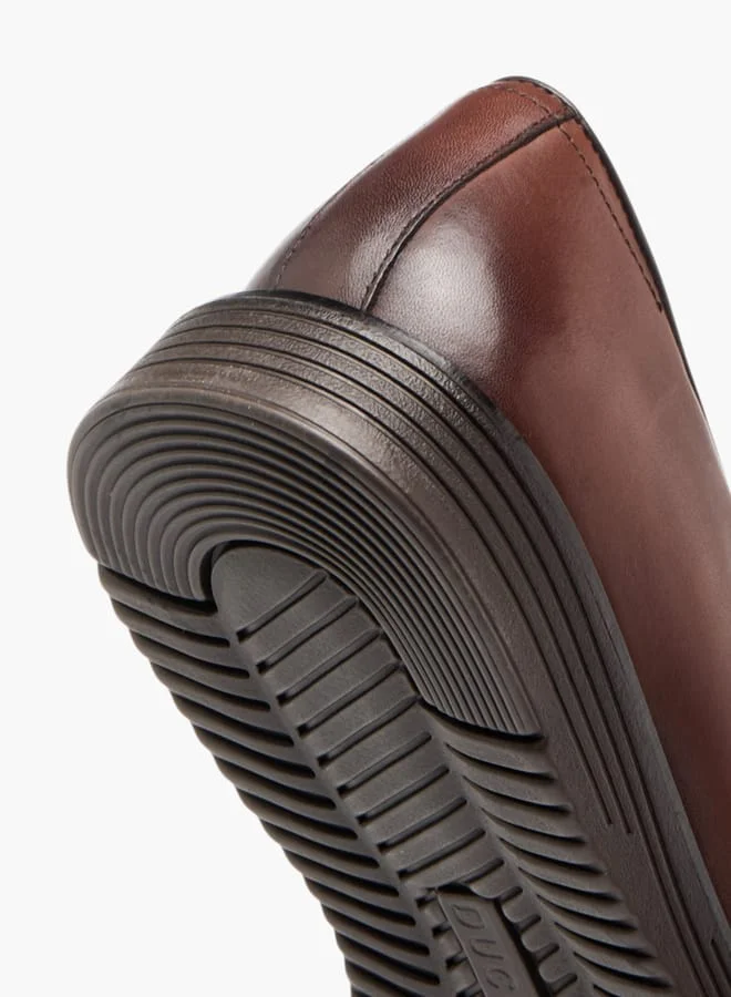 DUCHINI Men's Textured Slip-On Loafers with Cutout Detail