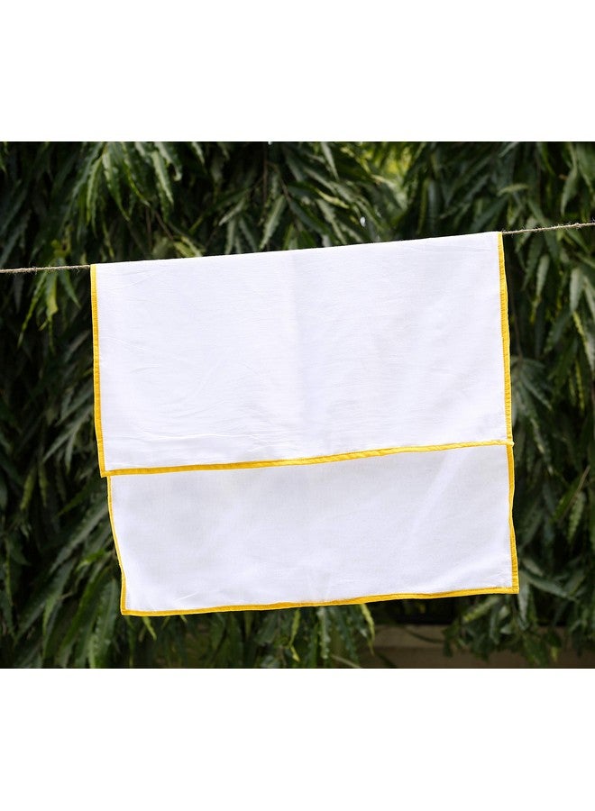 مناشف دوتي من القطن الخالص الناعم من JnB Jacha & Bacha للأطفال/الأطفال، مجموعة من منشفتين - باللون الأصفر (أصفر) - Image 1