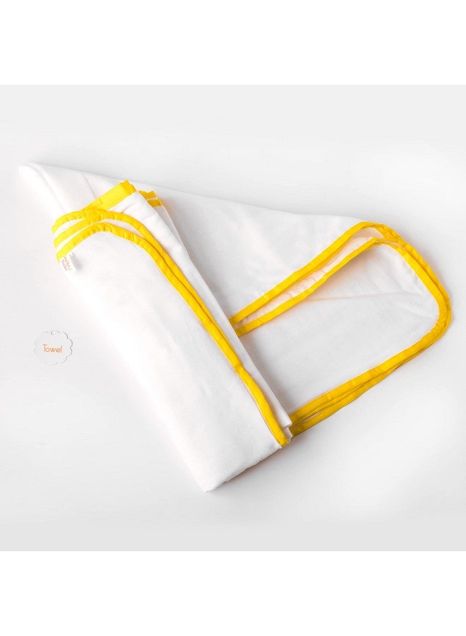 مناشف دوتي من القطن الخالص الناعم من JnB Jacha & Bacha للأطفال/الأطفال، مجموعة من منشفتين - باللون الأصفر (أصفر) - Image 2