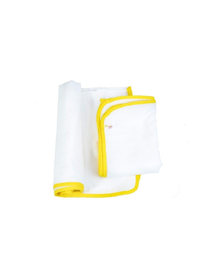 مناشف دوتي من القطن الخالص الناعم من JnB Jacha & Bacha للأطفال/الأطفال، مجموعة من منشفتين - باللون الأصفر (أصفر) - Image 3