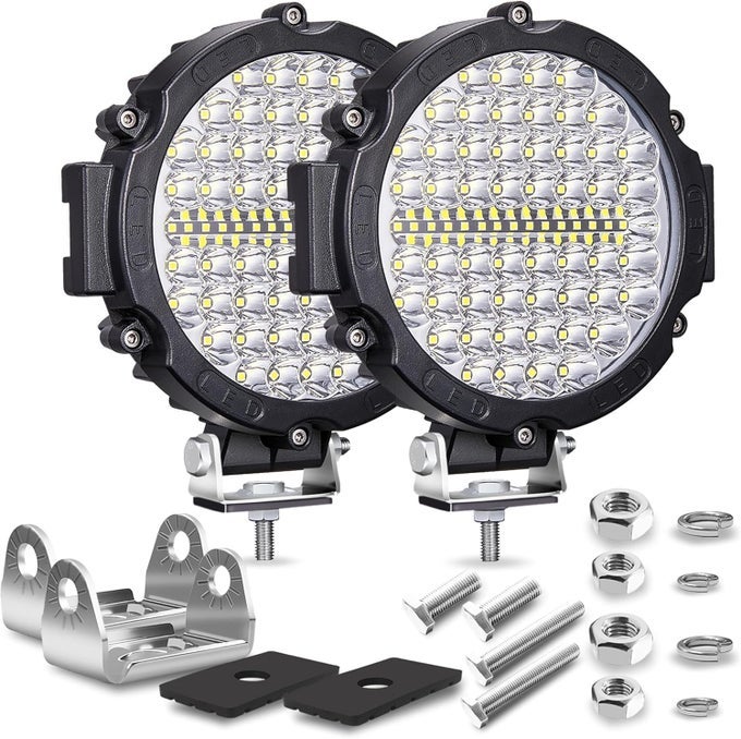 7 Inch Round Led Off Road Driving Lights, 120W 10000Lm, 2 Pack