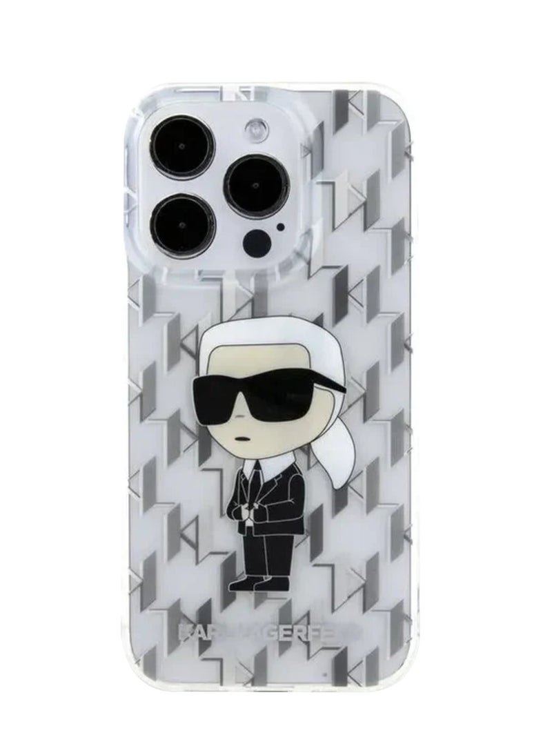 كارل لاغرفيلد Karl Lagerfeld Magsafe IML Transparent Hard Case with Karl & Choupette Heads For  iPhone 16 Pro - Clear