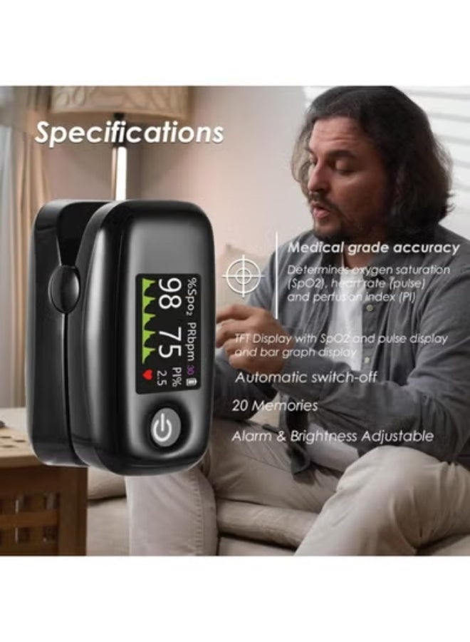 Pulse Oximeter Fingertip Blood Oxygen Saturation Monitor with TFT Display Portable Digital Heart Rate Detector - Image 5