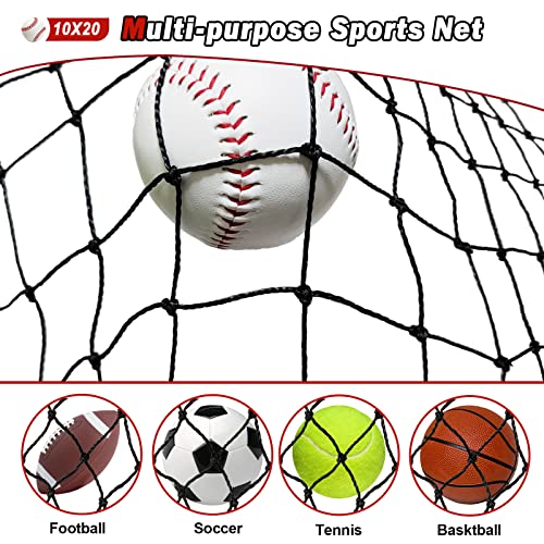 AOLIGEIJS Baseball Softball Backstop Nets,Sports Net,Sports Netting Barrier,Sports Netting for Backyard,Twisted Knotted PE Net - Image 3