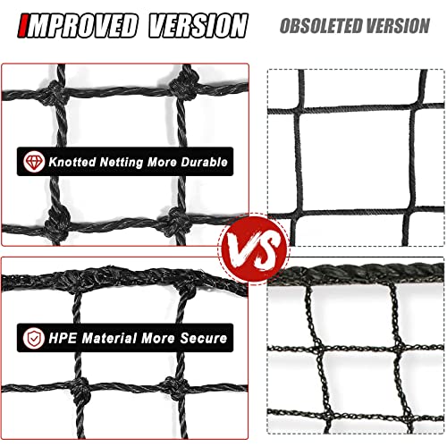 AOLIGEIJS Baseball Softball Backstop Nets,Sports Net,Sports Netting Barrier,Sports Netting for Backyard,Twisted Knotted PE Net - Image 5