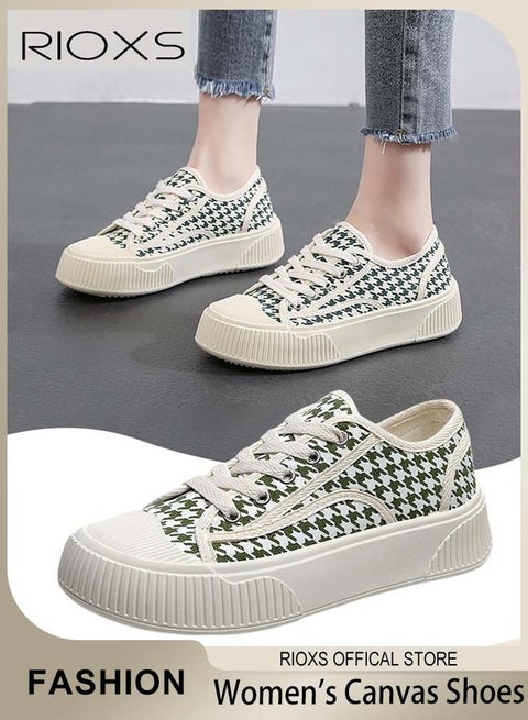 أحذية نسائية كلاسيكية من القماش، أحذية نسائية كلاسيكية من القماش، أحذية منخفضة بأربطة علوية، أحذية مسطحة عصرية كاجوال، أحذية رياضية عالية الجودة قابلة للتنفس مع نعل مطاطي غير قابل للانزلاق، مناسبة للعمل والرياضة والتسوق والمشي والجري والمناسبات الأخرى