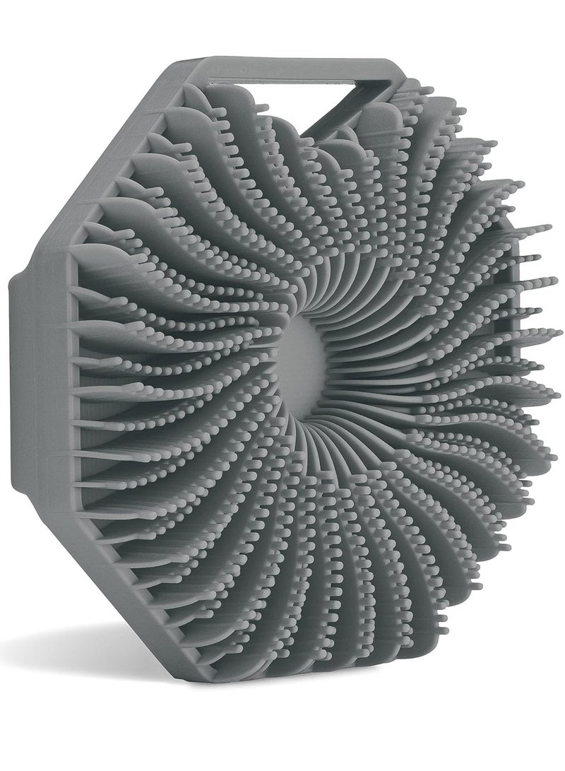 إسكدنيا مقشر الجسم من السيليكون المضاد للميكروبات، مقشر الجسم للبشرة الحساسة، فرشاة حمام صديقة للبيئة، فرشاة حمام الجسم من السيليكون، الفحم - Image 1