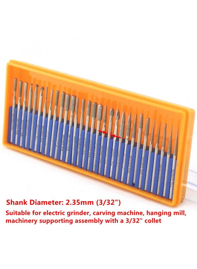 JINGLING Diamond Grinding Head Set Carving Bur Rotary Bit for Electric Nail Drill Shank 3/32" - Image 1